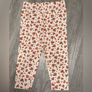 Ralph Lauren Baby Floral Leggings 18M Ivory Pink Stretch Cotton